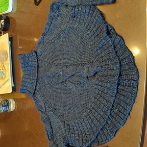 C/MEO Collective curved hem cable knit turtle neck sweater L